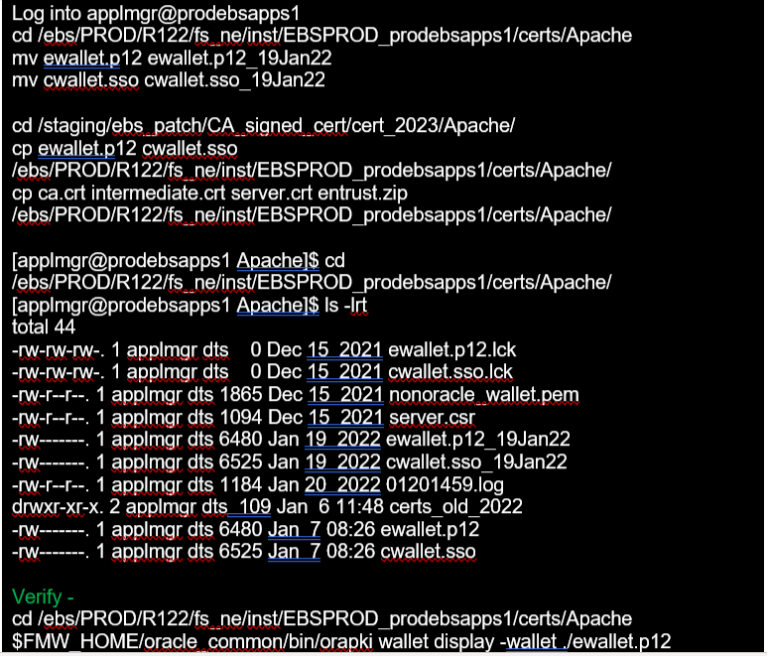 Renewal of expired CA signed Certificates in Oracle E-Business Suite ...